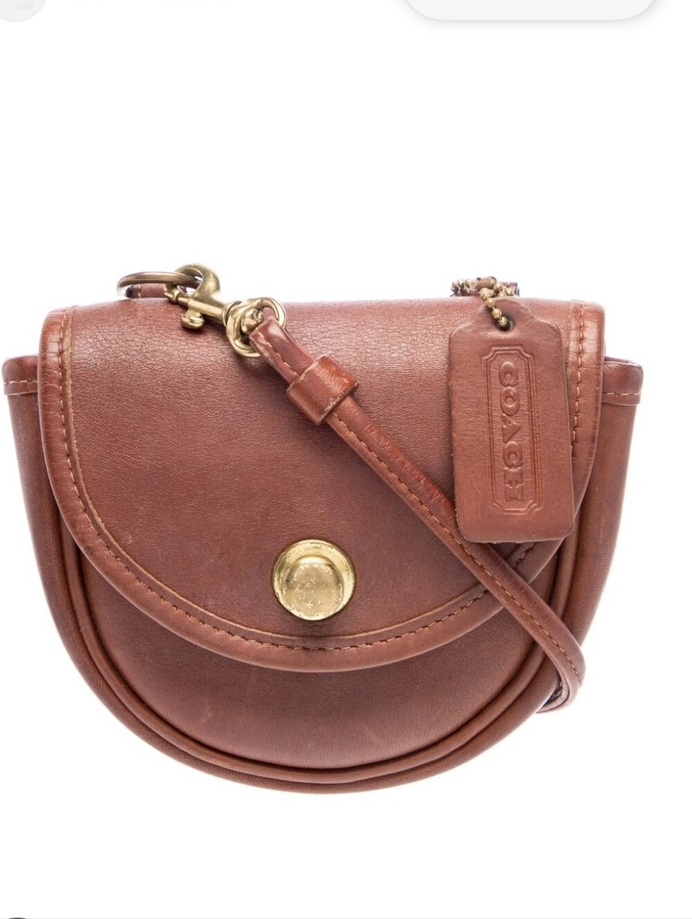 COACH 1990s Leather Mini Belt Bag Crossbody British Tan RARE - Picture 1 of 12